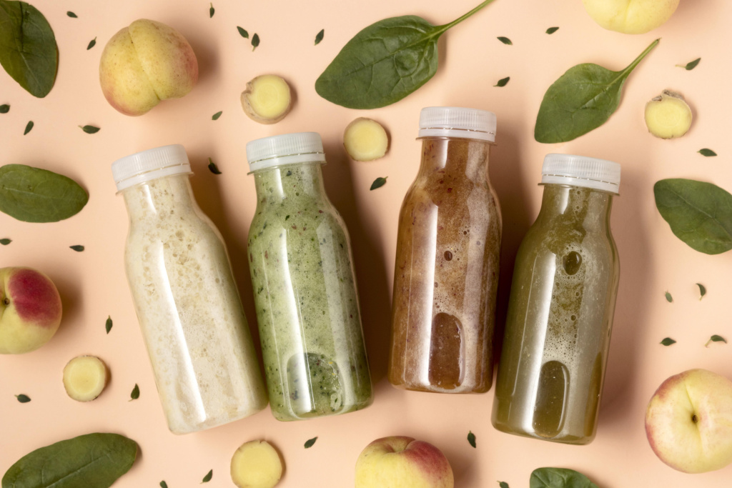 Бутылки со смузи из ПЭТ-пластика